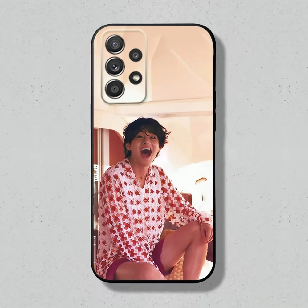 Kim Tae H-Hyung Phone Case For Samsung S24 S23 S22 S21 S20 S10 S10E S9 Plus FE Note 20 Soft Black Cover Shell