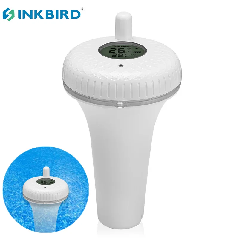 

INKBIRD Pool Thermometer Digital Floating Temperature Recorder Data Logger for Hot Tube Fish Pon IBS-P01B Bluetooth&App Wireless