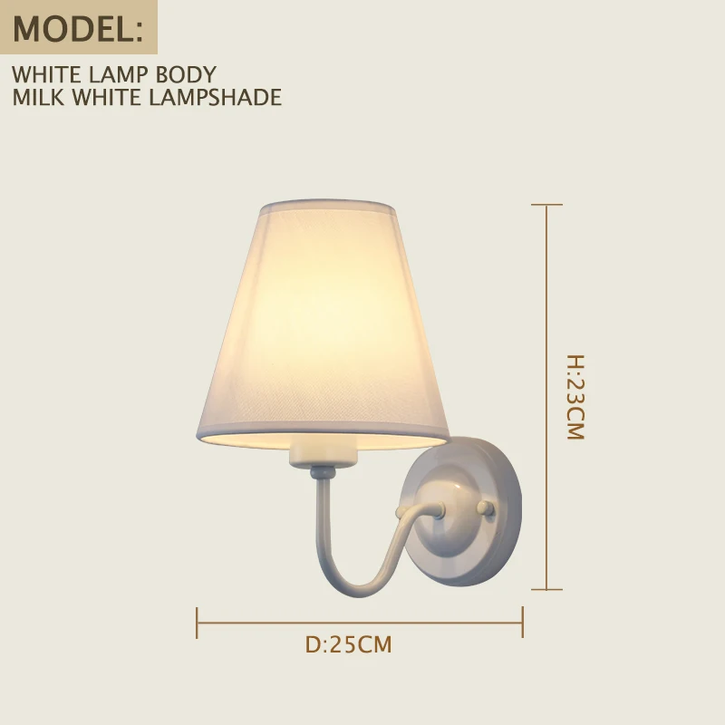 

E27 Ретро Настенный Светильник Простой Тканевый Настенный Светильник Гостиная Спальня Прикроватная Тумбочка Отель Домашний Декор Светодиодные Светильники
