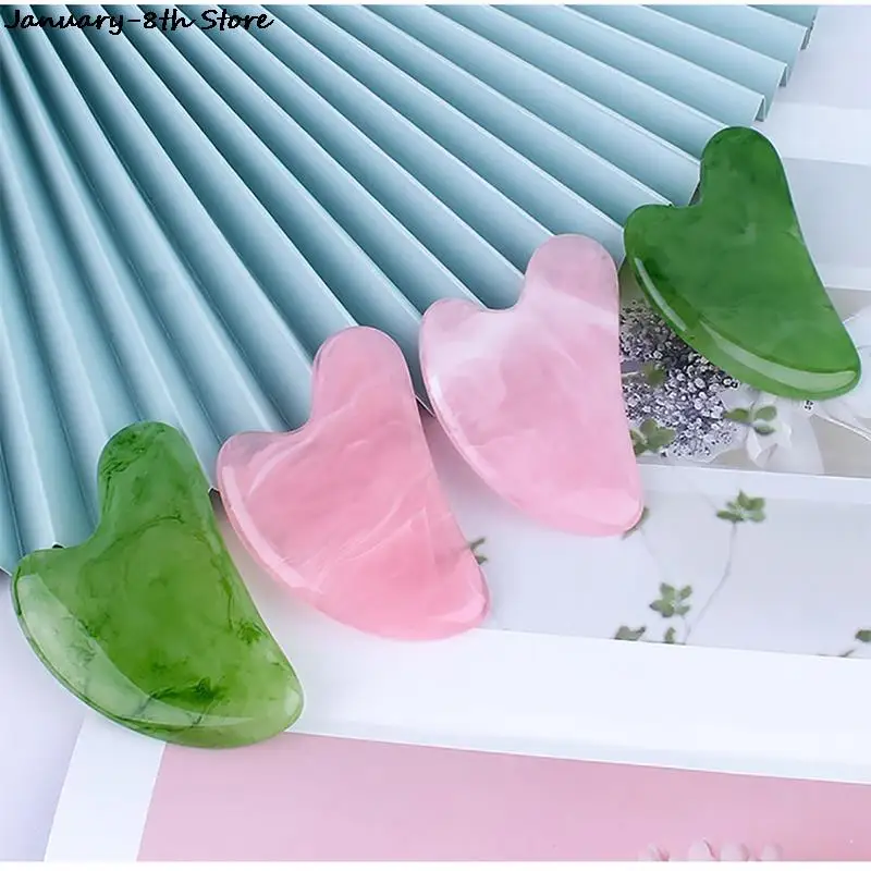 

Natural Resin Gua Sha Scraper Board Massage Jade Guasha Stone For Chin Neck Face Lifting Wrinkle Remover SPA Beauty Care Tool