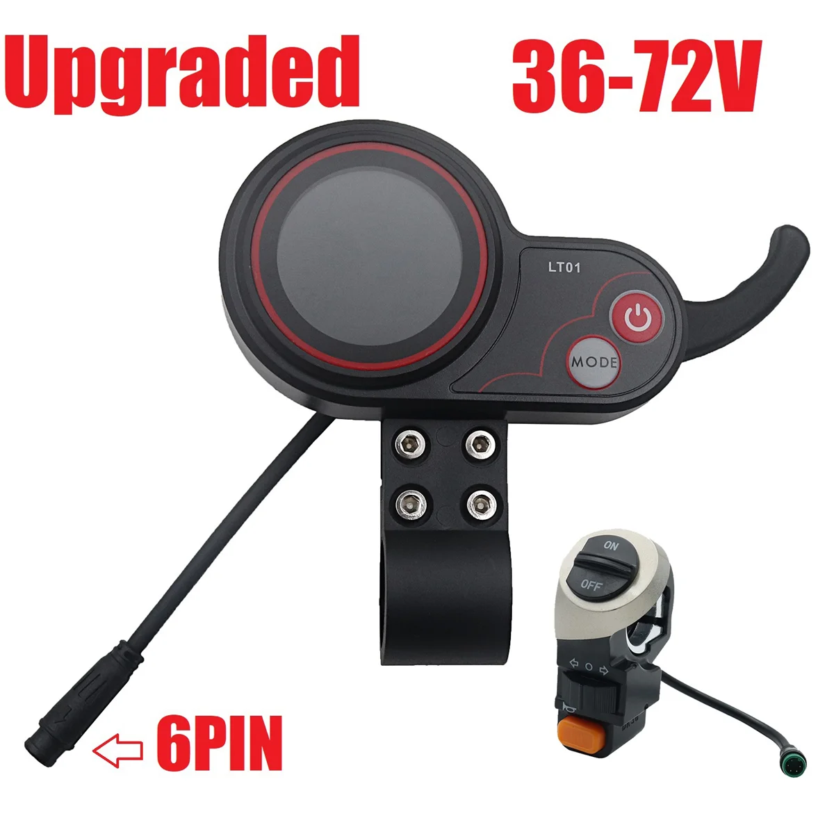LT01 измеритель дисплея 36 в-72 в 6 контактов + переключатель для Kaabo Mantis 8/10 Wolf WarriorX