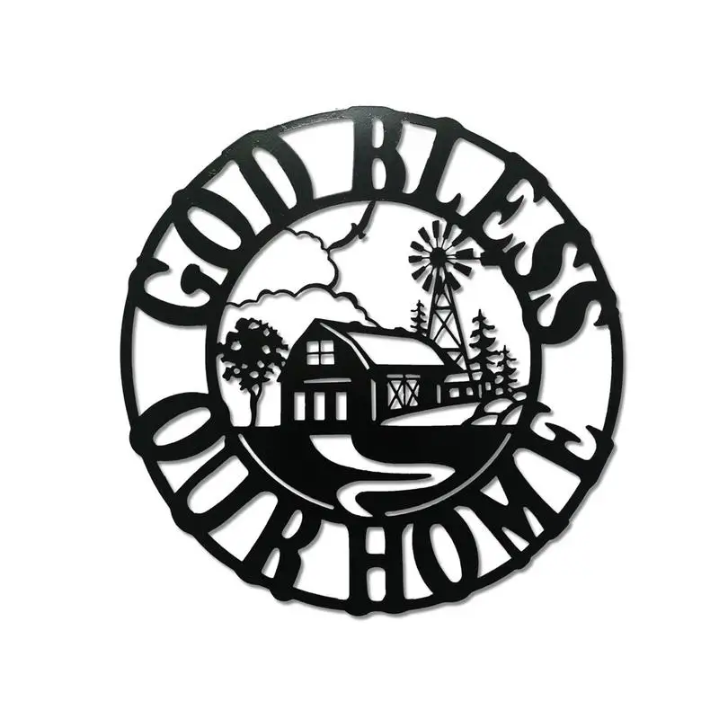 

Надпись «God Bless Our Home», металлическая настенная надпись с текстом здесь, для дома, кухни, спальни, гостиной, Входное украшение