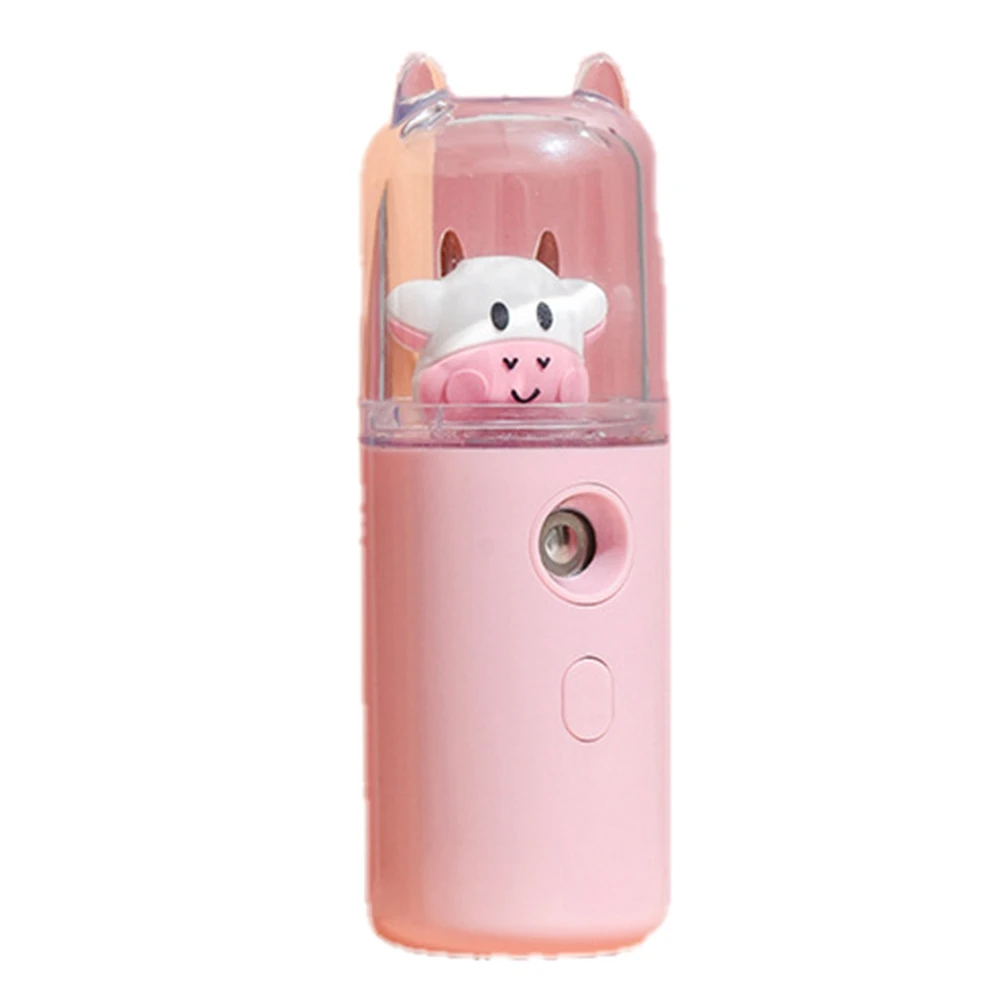

Увлажнитель воздуха в форме коровы для женщин, Ручной USB-прибор для макияжа, нано-распылитель спирта, розовый