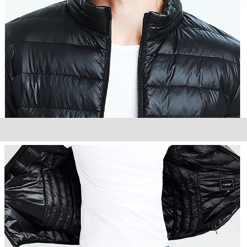Men's Jackets All-Season Ultra Lightweight Down Cotton Plus Size Jacket Wind-Resistant Breathable Men Hoodies Coat  Male Outwear