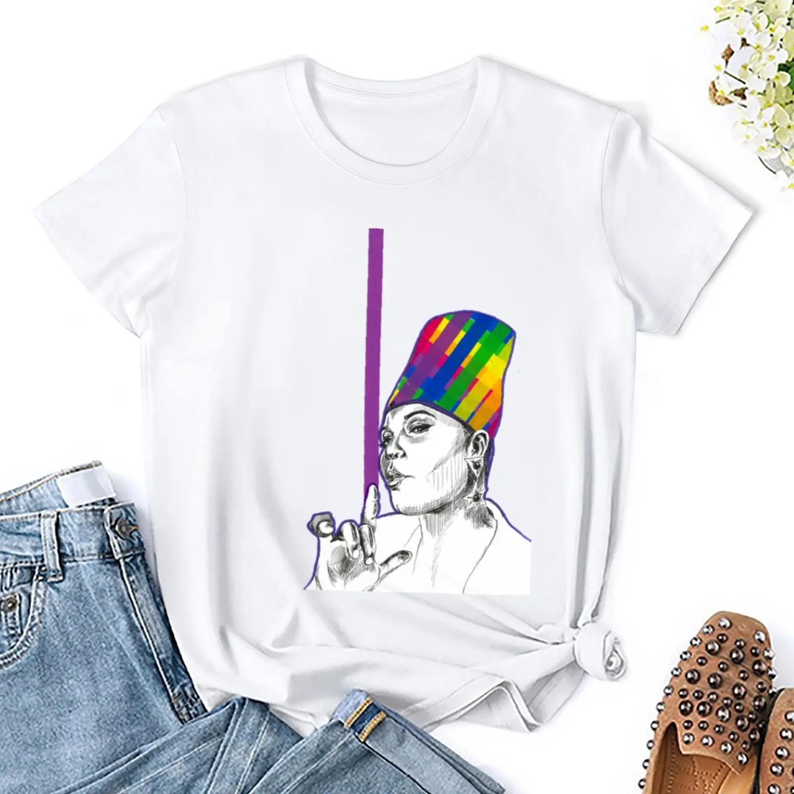 Забавные женские Топы И Футболки Queen латифах