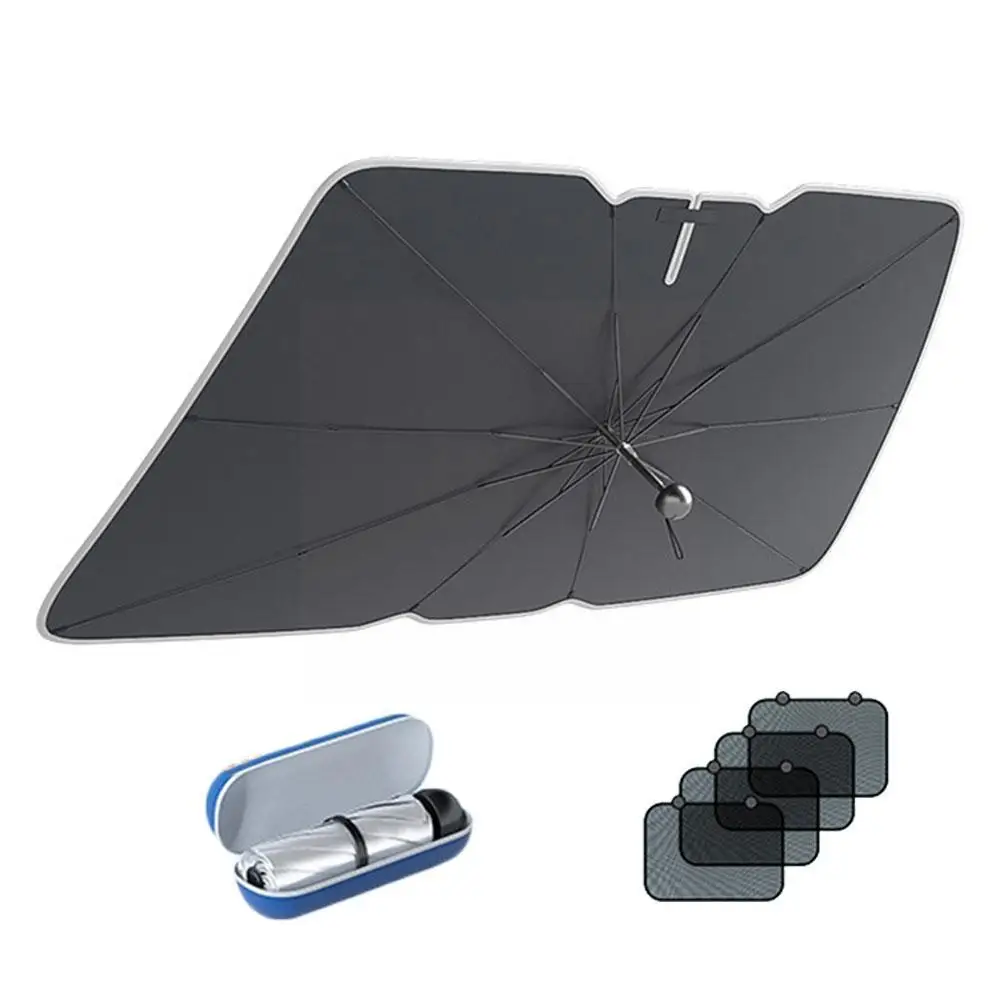 

NEW Car Sunshade Foldable Windshield Sun Shade Umbrella 2/4pcs Front Window Sun With Curtain Side Protector Car Sunshade Pa T2L2