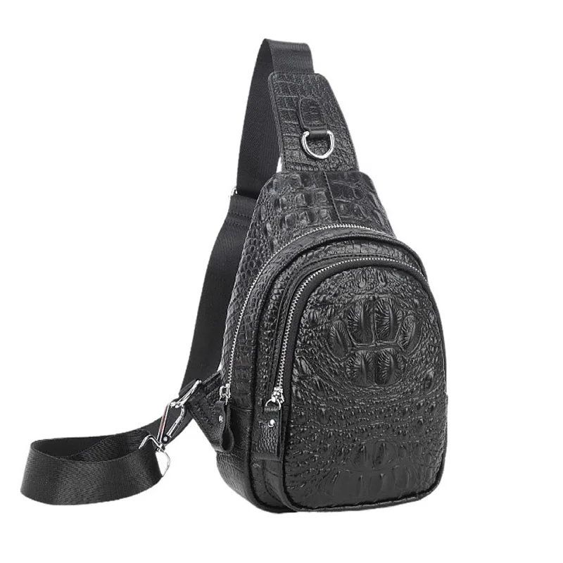 

AETOO Новая повседневная нагрудная сумка с крокодиловым принтом, модная сумка на одно плечо Bao, сумка через плечо из воловьей кожи, Студенческая сумка