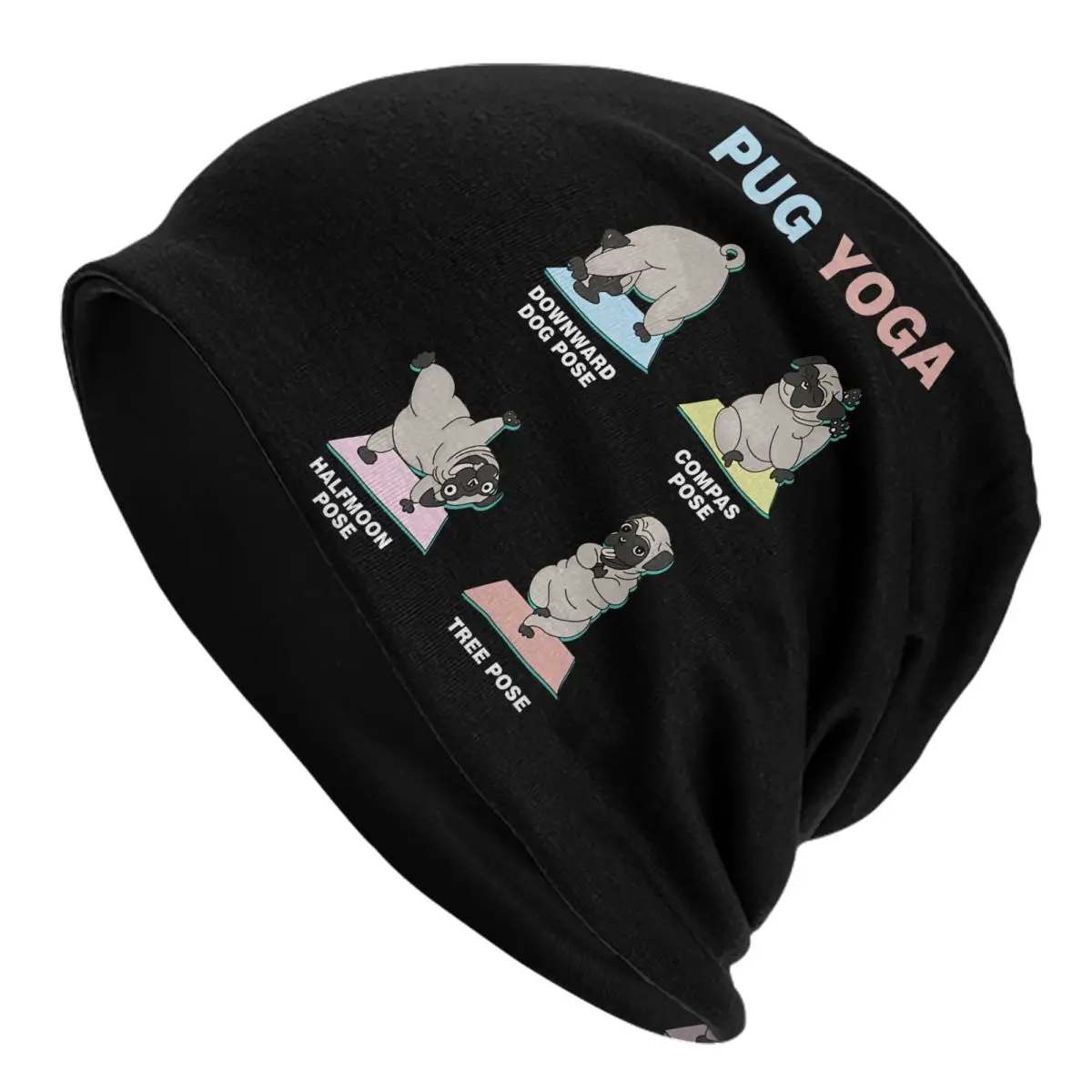 

Шапка-бини в стиле мопса, шапки для йоги, головные уборы, мужские и женские винтажные шапочки в стиле хиппи, облегающие шапки, весенний дизайн, Термоаксессуары