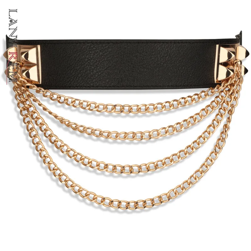 LANMREM корейские модные простые универсальные эластичный пояс металлический