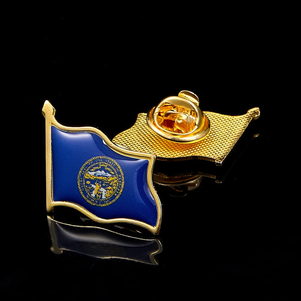 Значок с флагом США штату Небраски булавка на лацкан брошь в стиле кантри