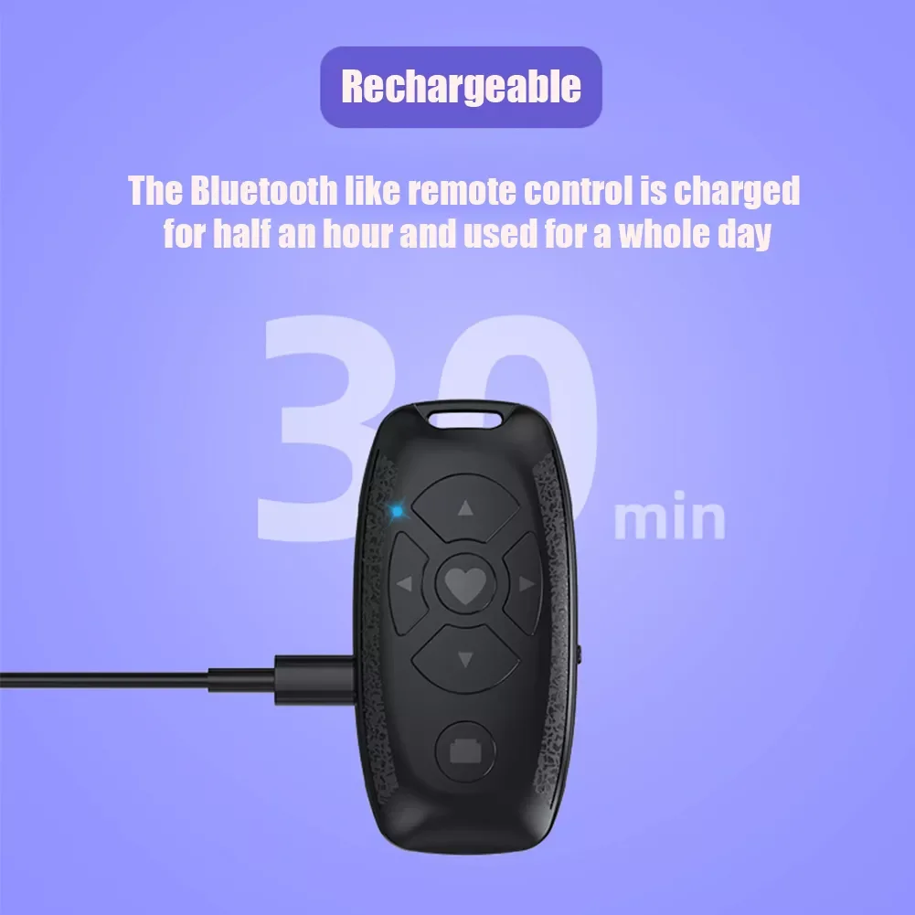 

Rechargable Bluetooth-compatible Remote Control Button Wireless Controller Selfie Camera Stick Shutter Release For Phones e-book