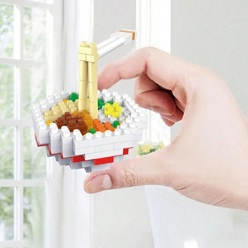 Фото Конструктор MOC, модель попкорна, пива, лапши, частицы, микро-Алмазный кирпич, «сделай сам», забавная сборка-головоломка, детские игрушки, праздничные подарки №3