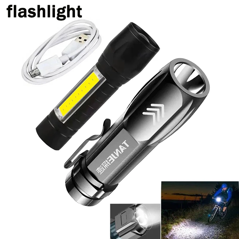 

Portable Flashlight Strong Light High-power Rechargeable Zoom Highlight Tactical Flashlight Outdoor Lighting LED Flashlight.