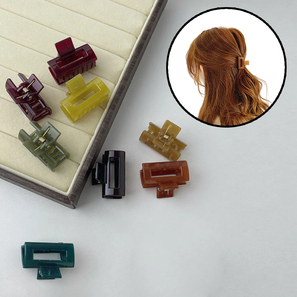 

Hair Claws Acrylic Resin Hair Clip Banana Grips Geometric Rectangle Acetate Square Hairpins Hair Accessories Solid Color