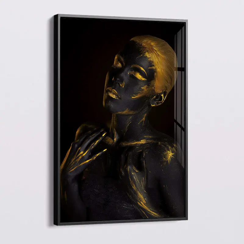 

black and gold nude woman canvas painting HD Africa sexy female Picture living room bedroom wall Home Decor poster and Prints