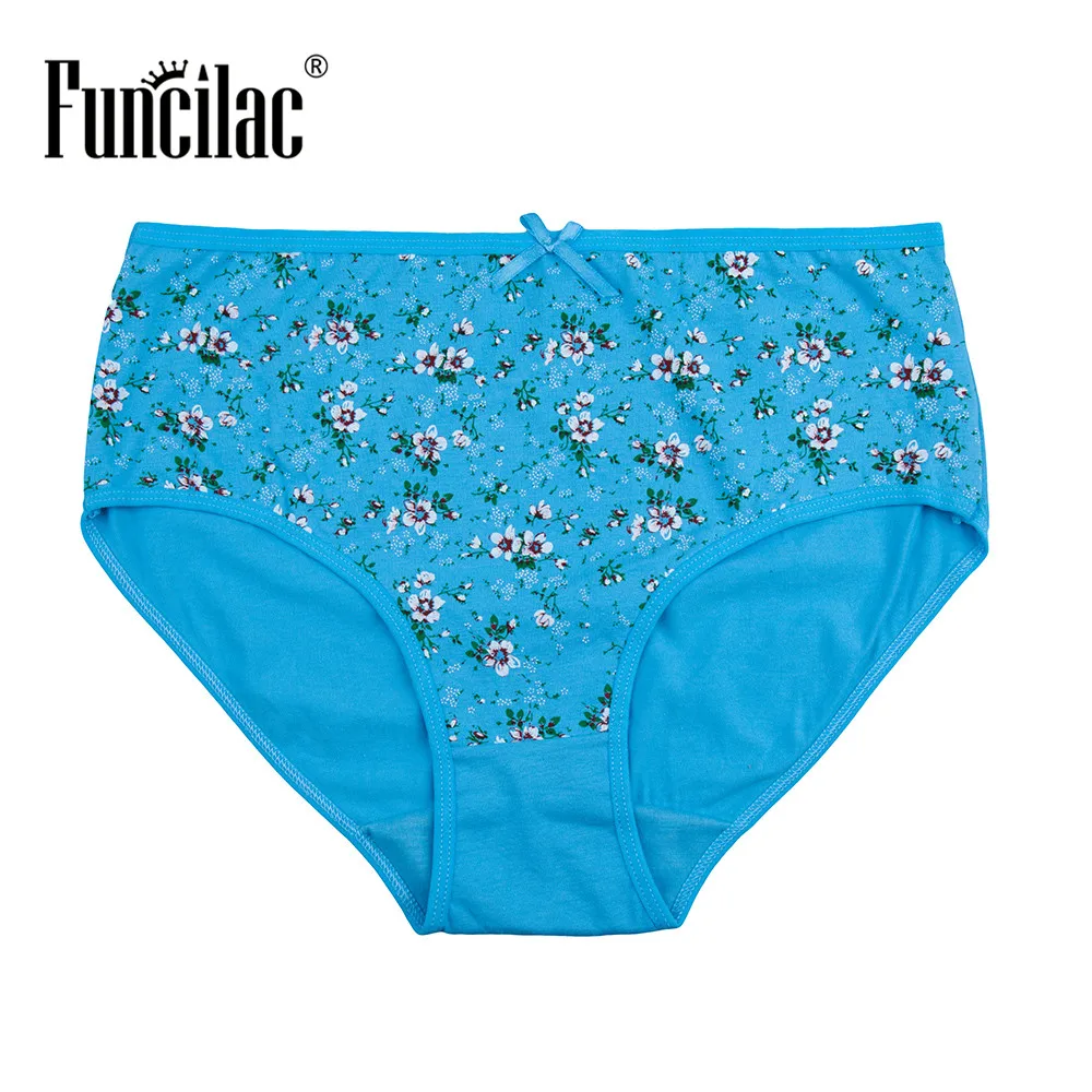 Plus Size Women's Panties Sexy Female Underwear Floral Print Girls Briefs Lace Intimates for Women Ladies 6 Pcs/Lot