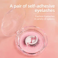 self adhesive curled eyelashes 3d fake eyelashes replaceable glue free adhesive strips wear naturally lashes extension tool