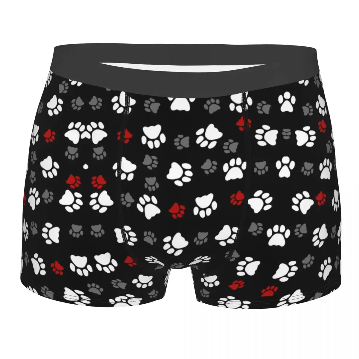

Men Cute Paw Underwear Cat Dog Novelty Boxer Briefs Shorts Panties Male Breathable Underpants Print Polyester