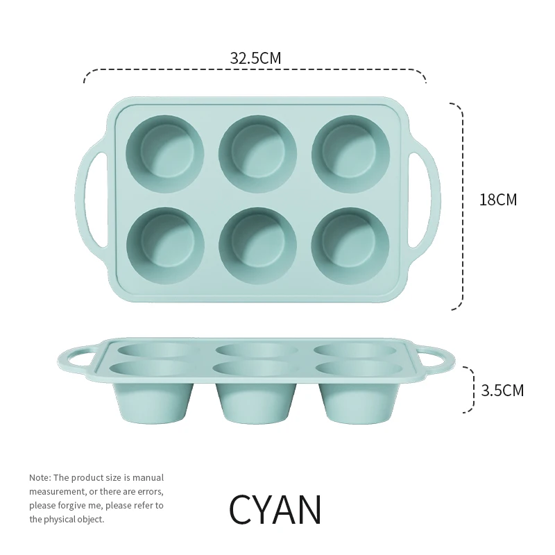 

Силиконовая форма для маффинов 6 шт.
