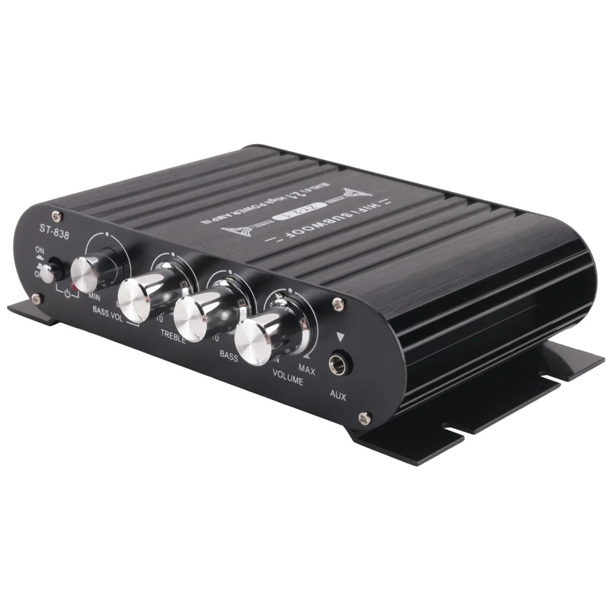 Фото B02B-ST-838 HIFI усилитель 2,1-канальный автомобильный MP3 мини-усилитель AUX вход регулировка высоких и низких частот Super Bass 20Wx2 + 40W усилитель №1