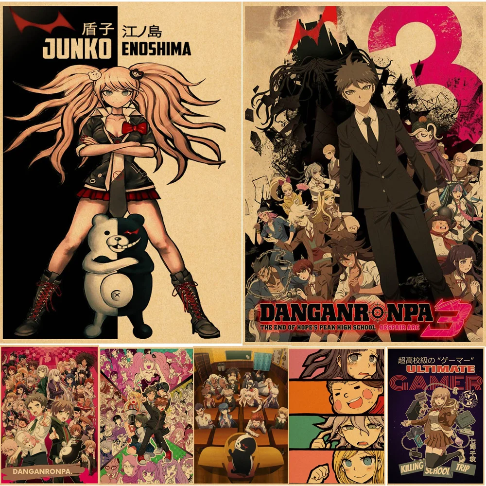 Japan Anime Painting Art Danganronpa Poster Kraft Paper Kyouko Kirigiri Whole Roles Picture Mural Home Children Room Wall Decor