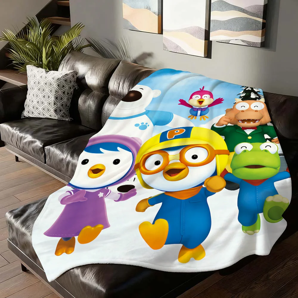 Фото Одеяло с рисунком P-Pororo the L-Little P-Penguin, мягкое и приятное для кожи, для дивана, кровати, покрывало для сна, всесезонное одеяло №3