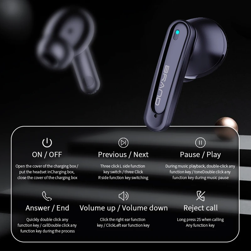 TWS Спортивные беспроводные Bluetooth-наушники ENC с шумоподавлением Беспроводные