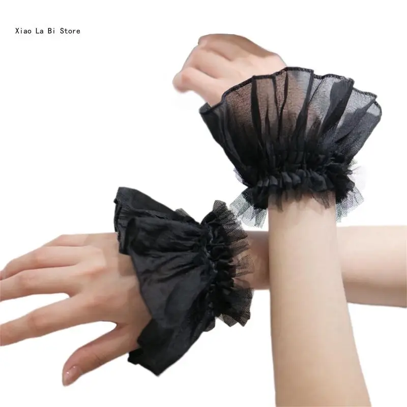 Съемная грелка на запястье кружевные накладные манжеты с рюшами для свадебного