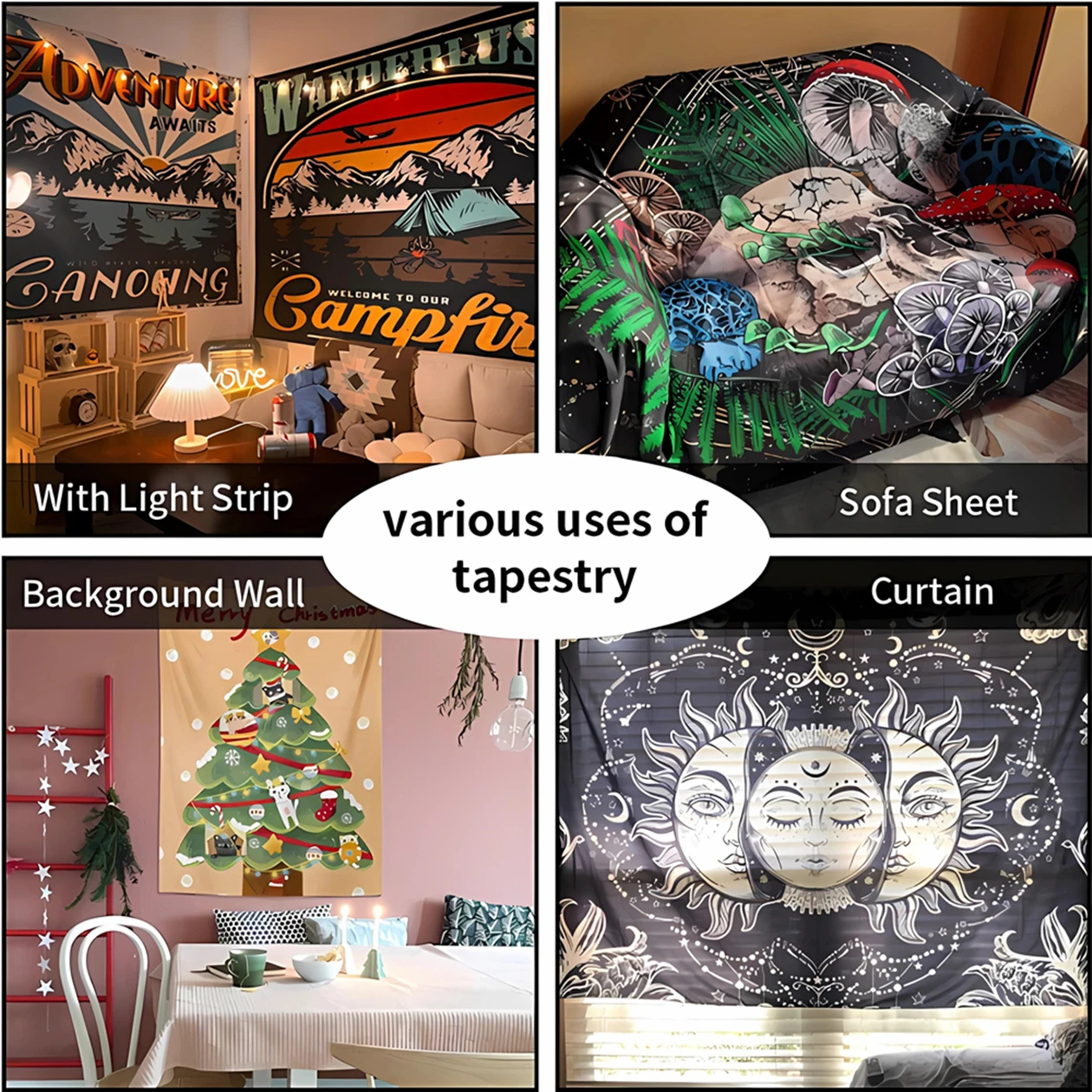 Гобелен с изображением сказочного дракона Настенный декор милой маленькой