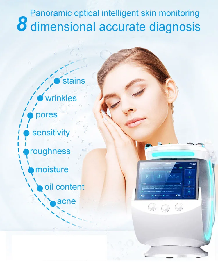 

2022 new hydrafacial machine professional 2022 7 in 1 Microdermabrasion system magic mirror monitoring Facial Skin Analyze