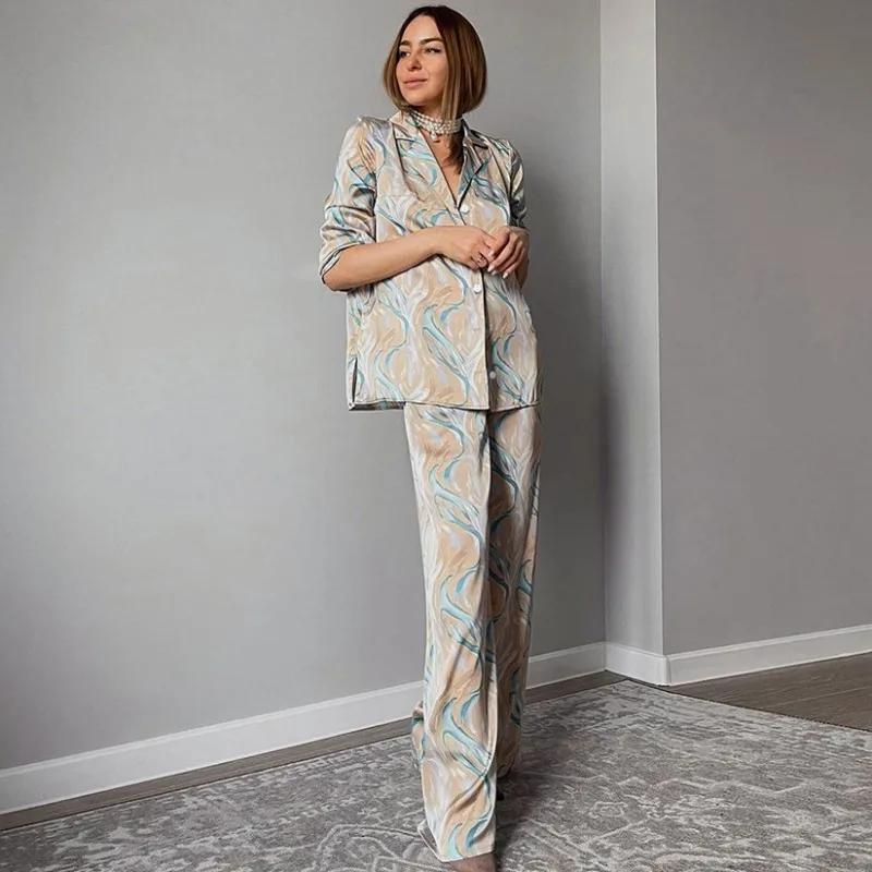 

2 Piece Women Set Long Sleeve Top And Pants Suit Dashiki African Clothes 2022 Spring Summer New Fashion Party Lady Matching Sets