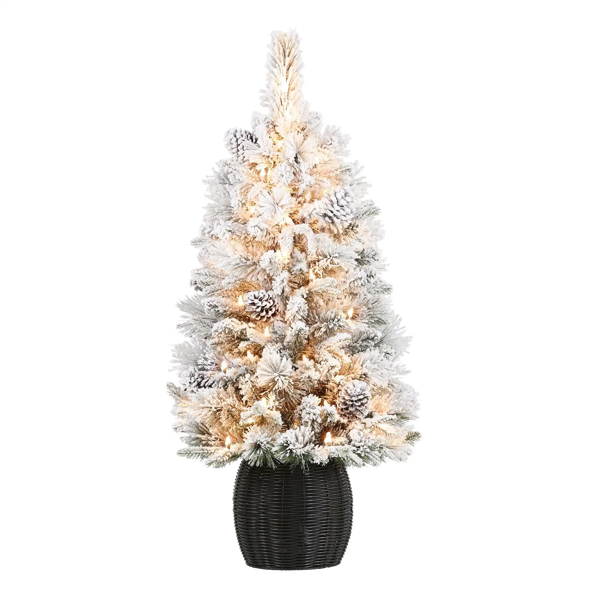 

3.5 ft Pre-Lit Flocked Dakota Artificial Christmas Tree, Green, 35 LED