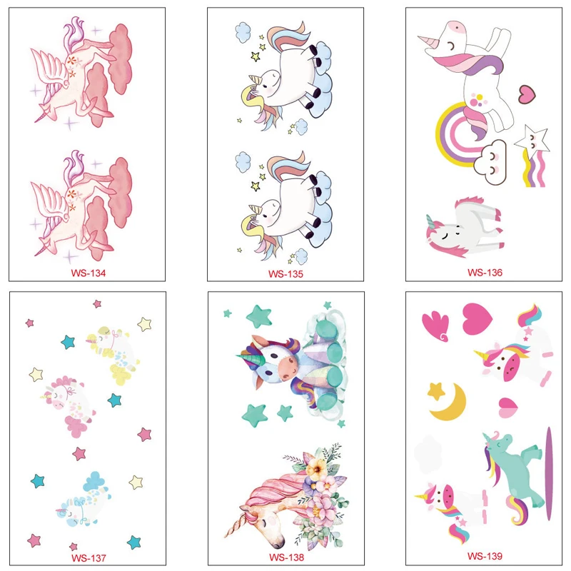 Оригинальные тату-наклейки с единорогом Детская Милая мультяшная кукла день