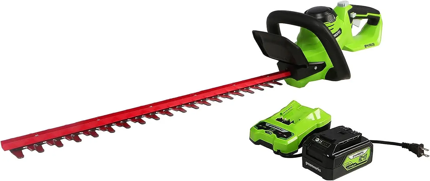 22" Cordless Laser Cut Hedge Trimmer, 4.0Ah USB Battery and 