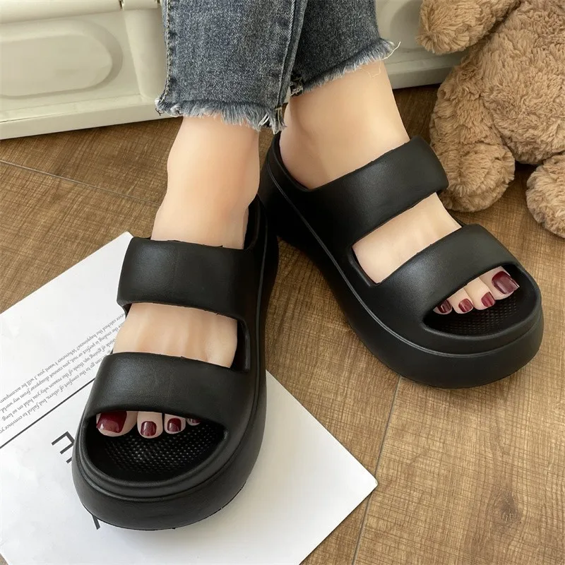 New Fashion EVA Non-slip 2023 Women's Slippers Indoor Soft Bottom Home Slides Beach Outdoor Platform Flip Flops Couple Sandals
