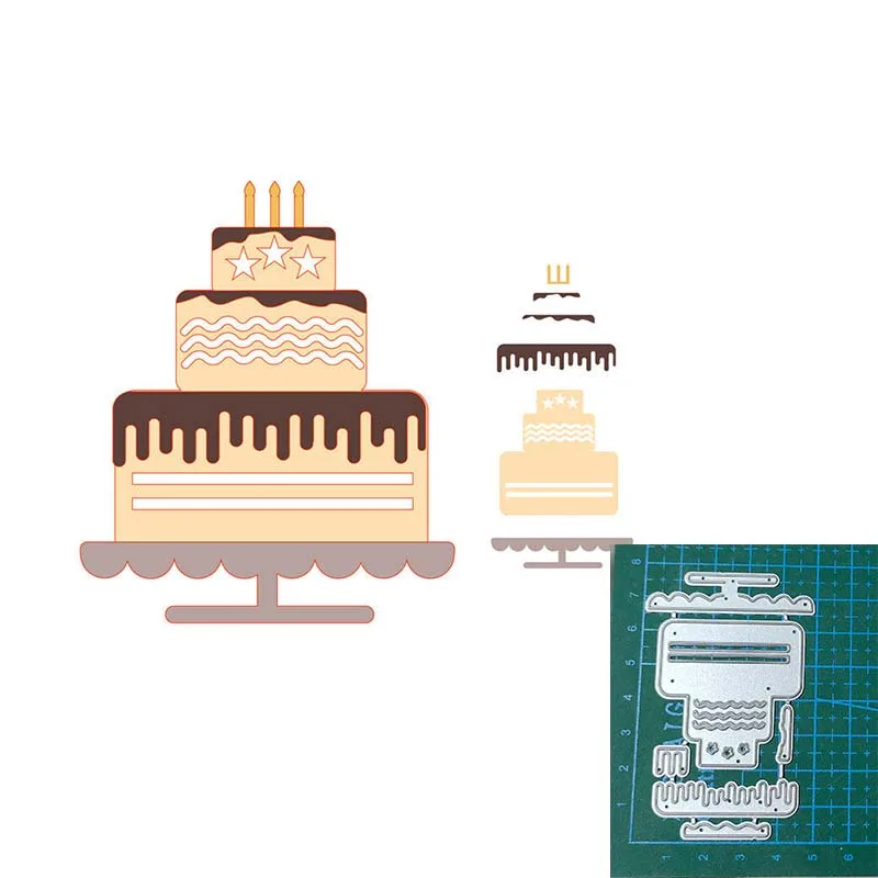

New Metal Cutting Dies Celebration Cake Die Set Mold Decoration For DIY Scrapbook Paper Craft Handmade Embossing Knife Mould