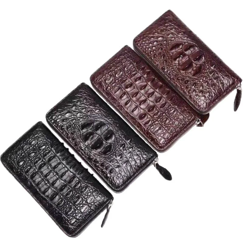New Genuine Leather Luxury Wallet Men's High-end Single Zipper Leisure Purse Fashion Business Handbag Casual Cozy Clutch Bag