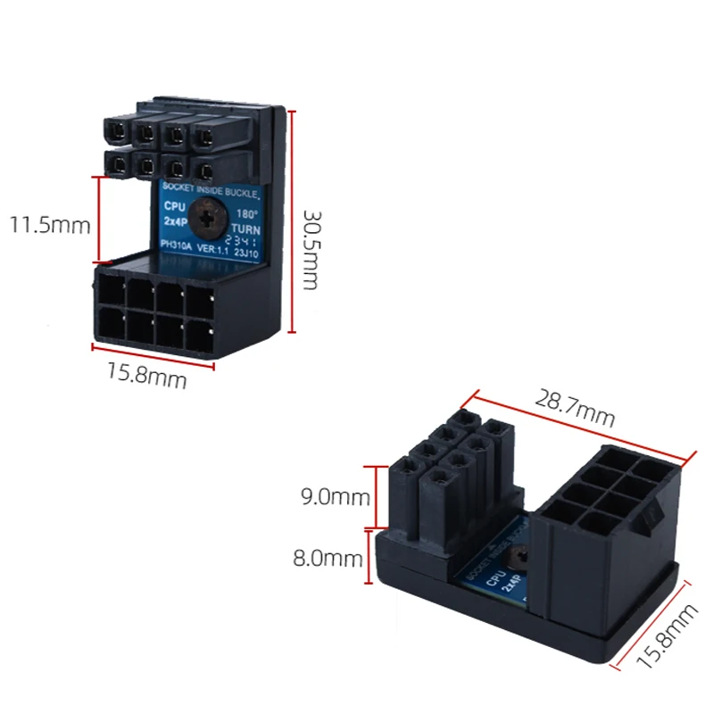 5 шт. адаптер питания с углом 180 градусов на 8P