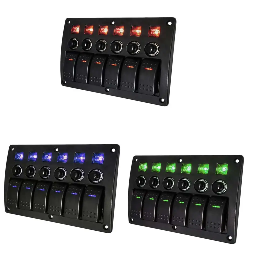 

ABS Car Switch Panel Detachable Colorful 6 Gang Replacement Upgrading Universal Automotive Boats Switches Controller