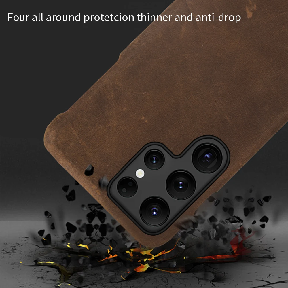 genuine pull up leather phone case for samsung galaxy s21 s22 ultra s20 s21 fe s8 s9 s10 plus note 20 10 9 a52 a51 a71 a52s 5g free global shipping