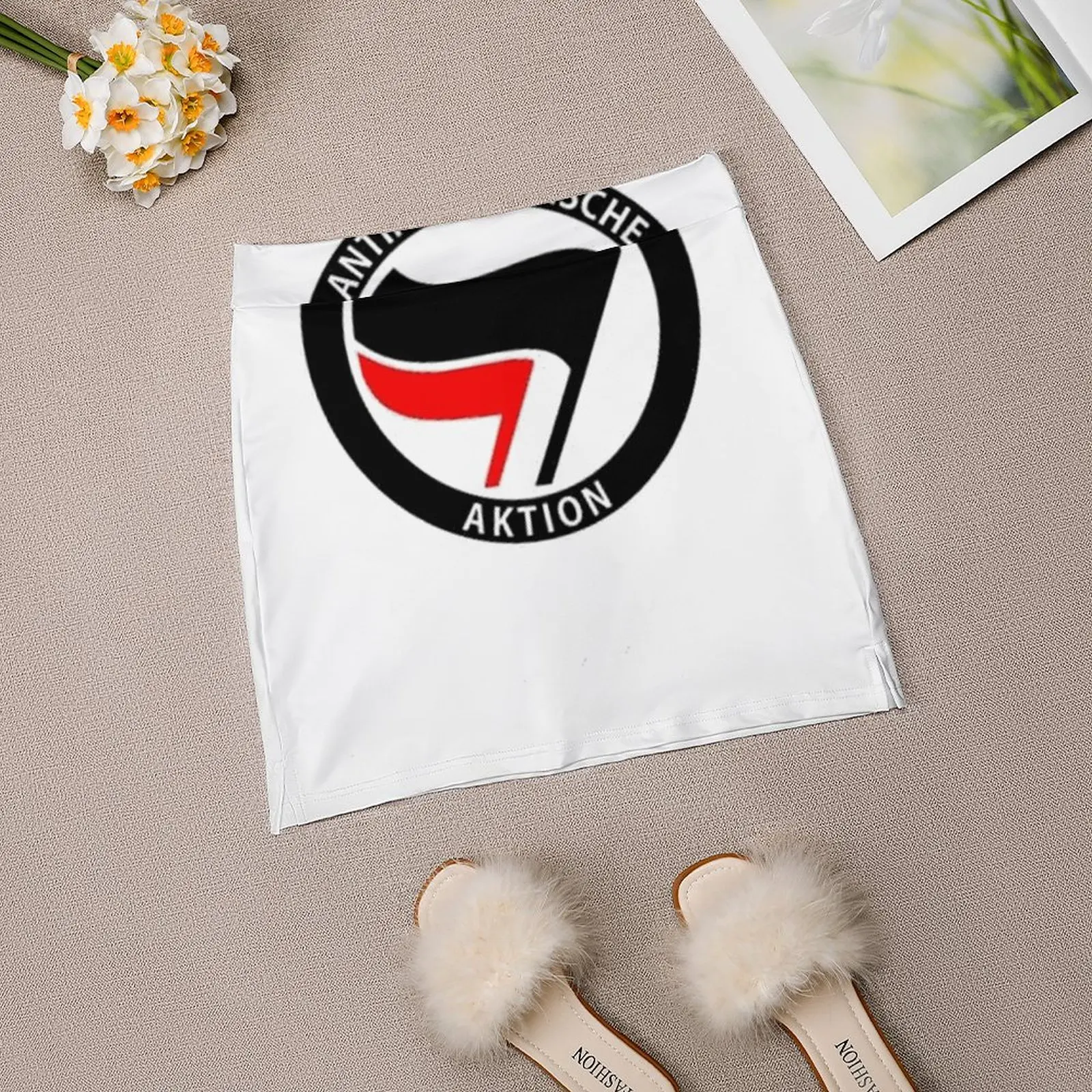 Antifa Анти-фас Плитическая футболка Женская модная спортивная юбка с карманами