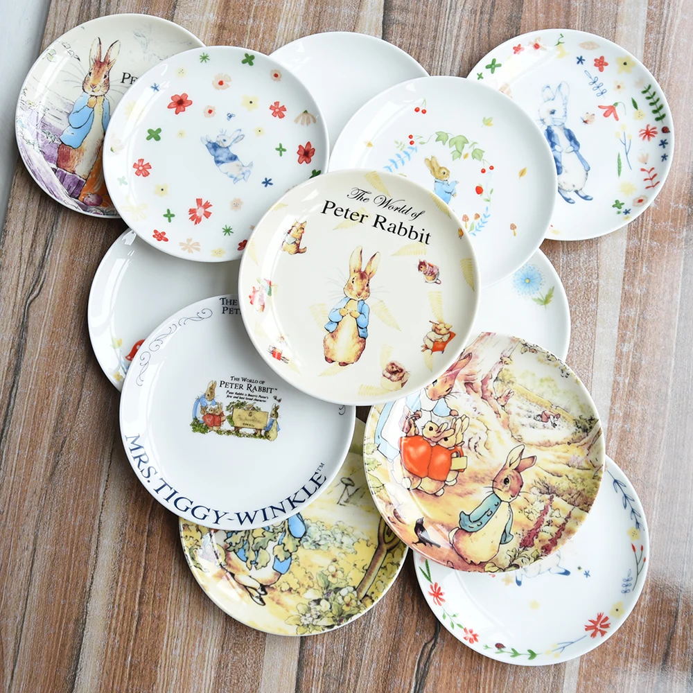 

6 дюймов, пасхальный милый кролик, плоская тарелка, керамическая посуда, обеденная плитка, плита для торта, кухонные тарелки для фруктов