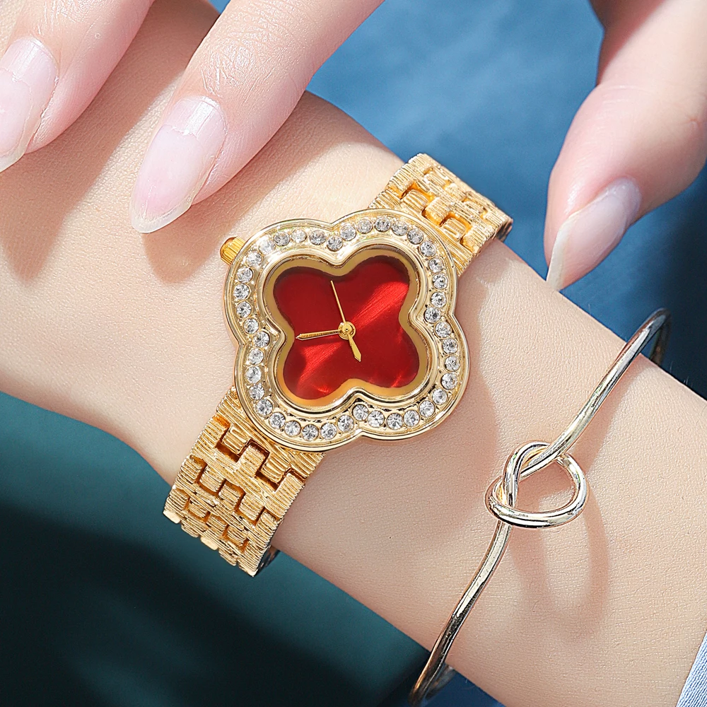 

Fashion Diamond Women Watch For Ladies Wrist Watches Luxury Brand Women's Bracelet Watches Rhinestone Flower Relogio Feminino
