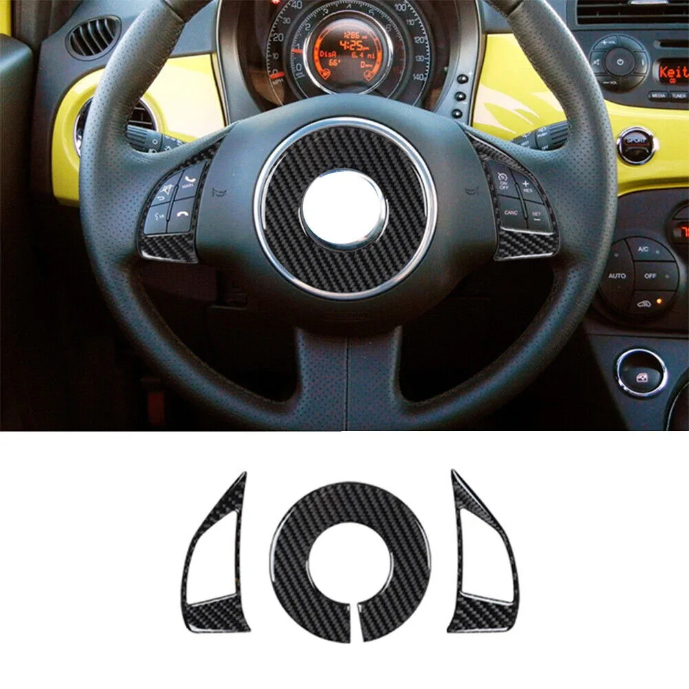 

3 шт., декоративная накладка на руль автомобиля для Fiat 500 2012-15