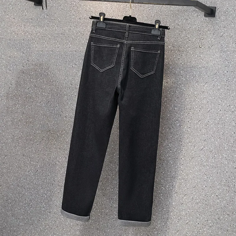 Широкие джинсы Y2K с пуговицами и манжетами капри для мам винтажная уличная одежда