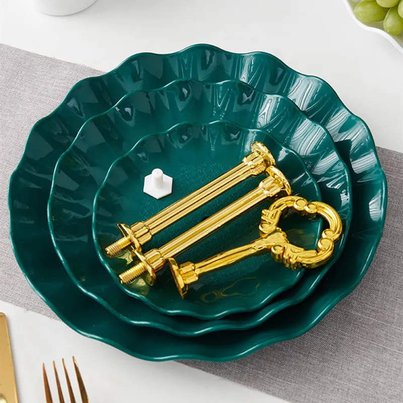 Трехуровневая подставка для торта поднос в несколько рядов конфеты фрукты хлеб