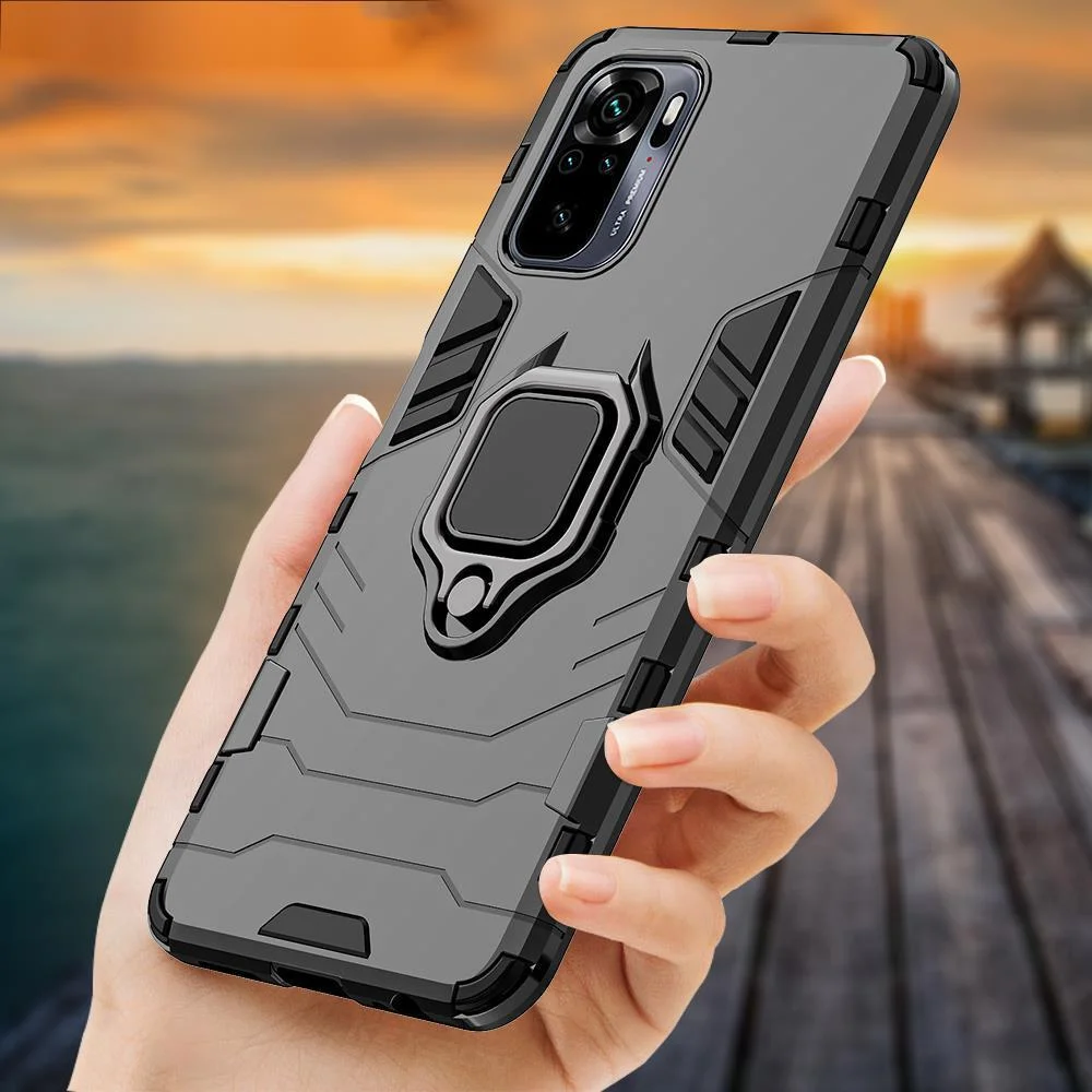 2023 New Shockproof Case For Redmi 10 Note 10S Note 11 Pro 5G 9 9T 9A K40 Ring Stand Phone Cover For Xiaomi Mi 11 Lite 11T Pro