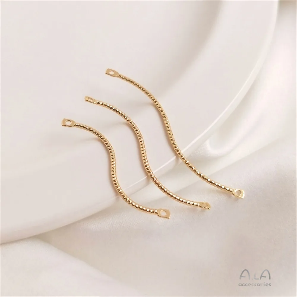 

14K Gold Filled Plated Batch yarn wavy thread twisted rod double hanging S-shaped hanging rod DIY earrings accessories