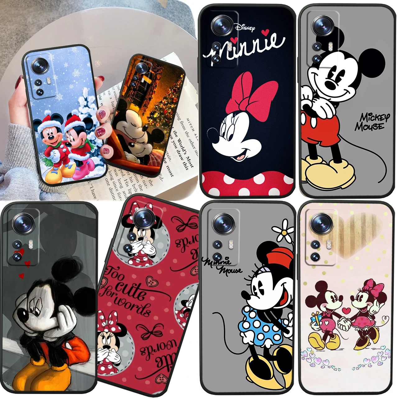 

Disney Minnie Cute For Xiaomi Mi 13 12T 11X 10T Note 10 Ultra Pro Lite 5G Soft Silicone Black Phone Case