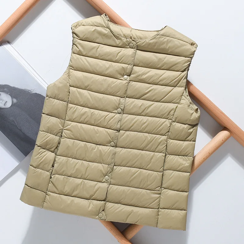 

Осень/Зима 2022, легкая пуховая куртка, женский жилет без воротника, тонкий жилет, теплая куртка, пуховой жилет, теплое пальто